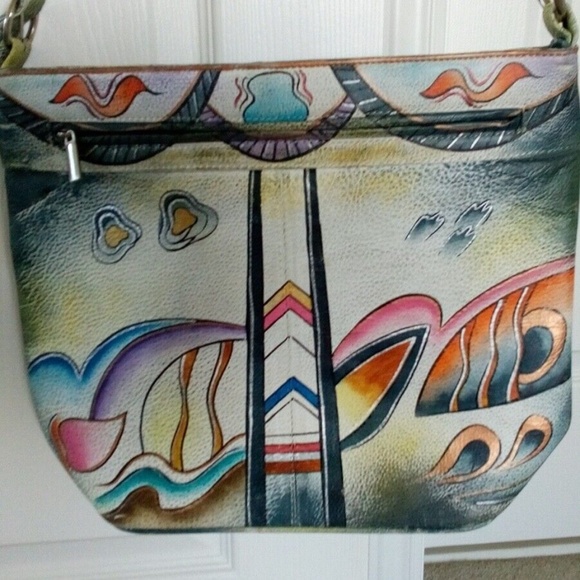 BIACCI purse handbag hand-painted multicoloured medium size - Picture 2 of 9